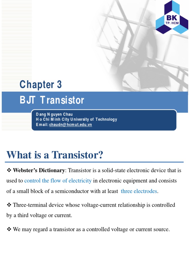 EC Lec03 BJT Transistor PDF Bipolar Junction Transistor Transistor