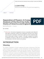 Separation of Powers - A Comparative Analysis of The Doctrine India, United States of America and England - Academike (ISSN - 2349-9796)