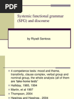 Systemic Functional Grammar Sfg and Discourse