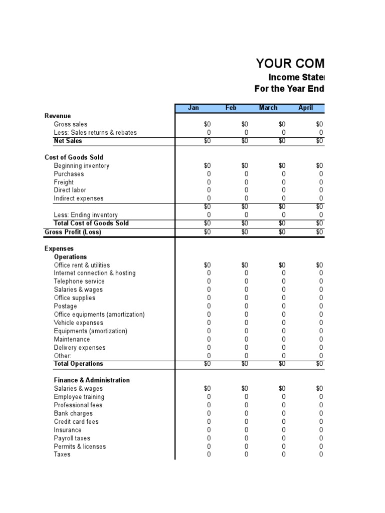 Income Statement - Monthly | PDF | Cost Of Goods Sold | Expense