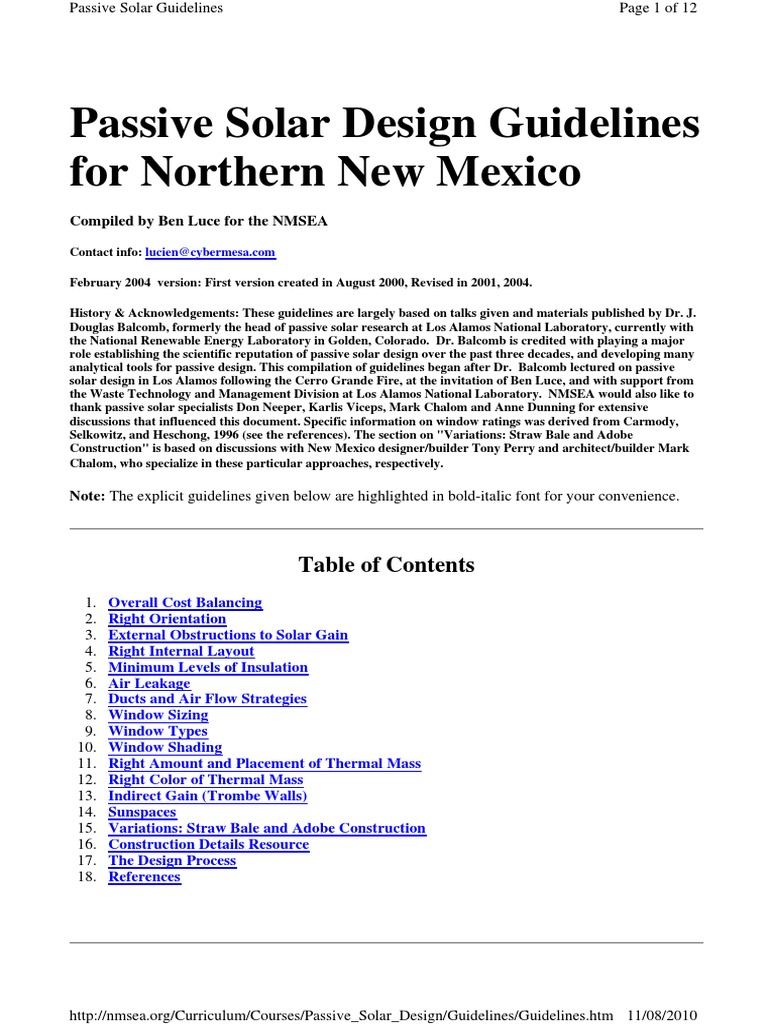 Passive Solar Design Guidelines NM | PDF | Building Insulation | Window