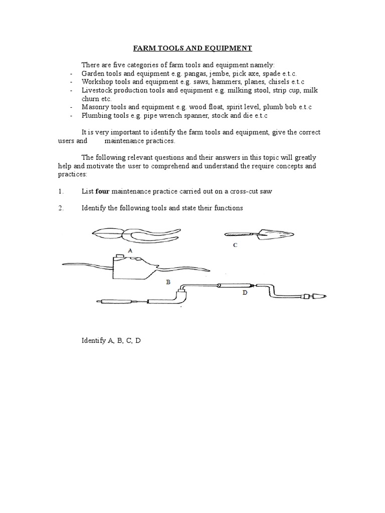 Farm Tools and Equipment PDF Beehive Tools