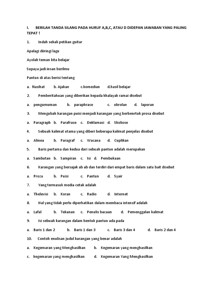 Sebutkan Hal Hal Yang Harus Diperhatikan Dalam Membaca Puisi Coba Sebutkan