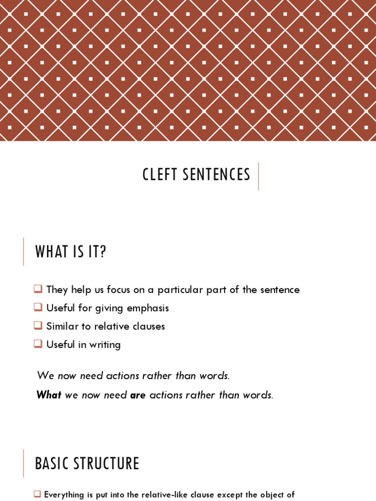 Understanding Cleft Sentences | PDF
