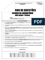 06 Caderno de Questões Técnico Laboratório Nível Médio Técnico