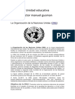 Unidad Educativa Victor Manuel Gusman: La Organización de La Naciones Unidas