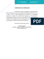 Comunicado ao Mercado - Alienação de Participação Relevante