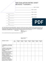 Self and Peer Evaluation Rating Sheet For Group Work