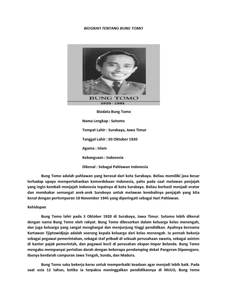 Biografi Bung Tomo