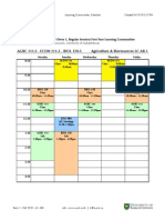 AgBio Learning Community 1 Schedule (AB01)