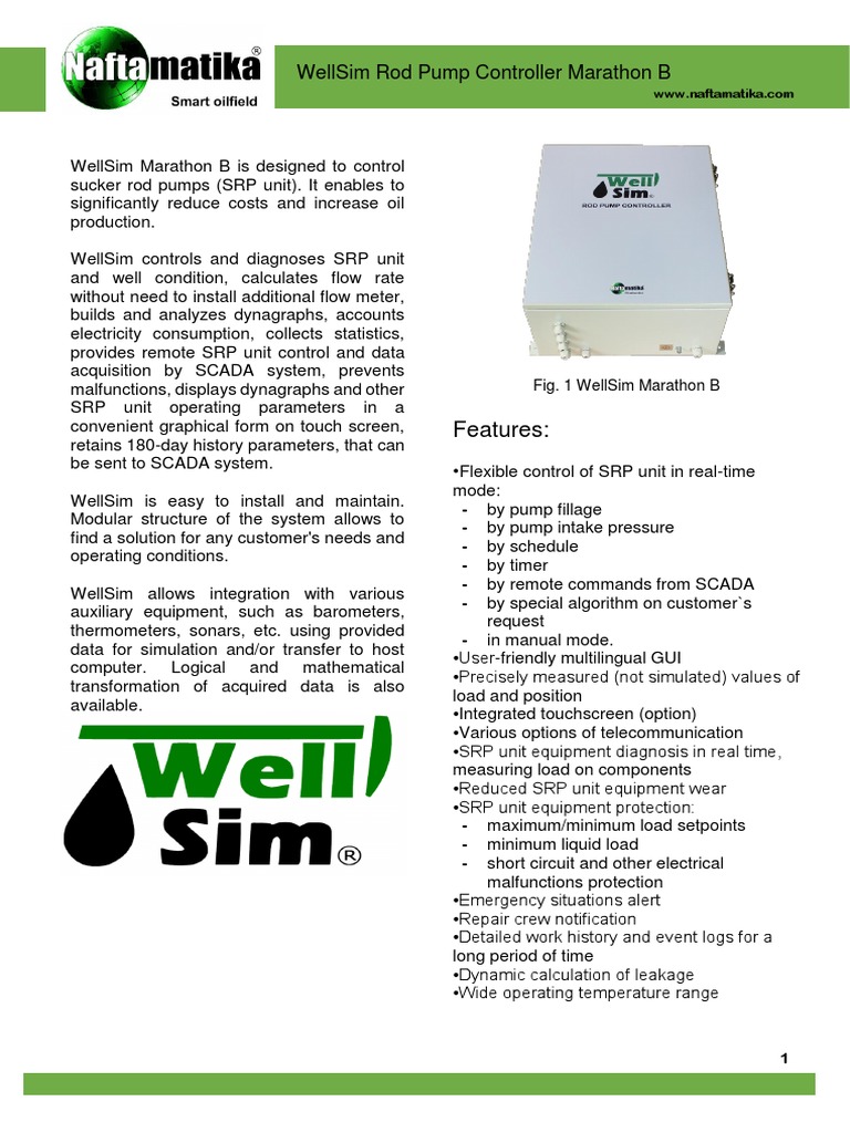 WellSim Marathon B SRP Controller Overview | PDF | Scada | Simulation