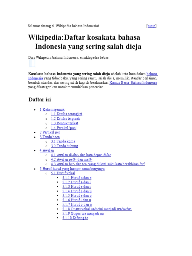 Aturan Bahasa Baku