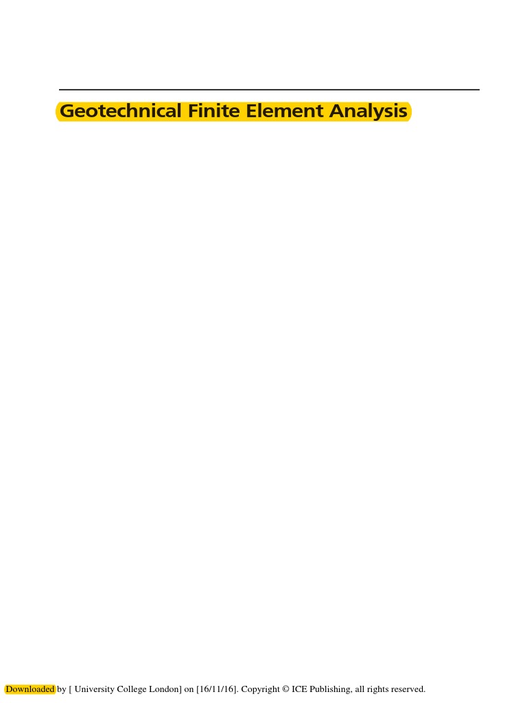 Geotechnical Finite Element Analysis | PDF | Deformation (Mechanics ...