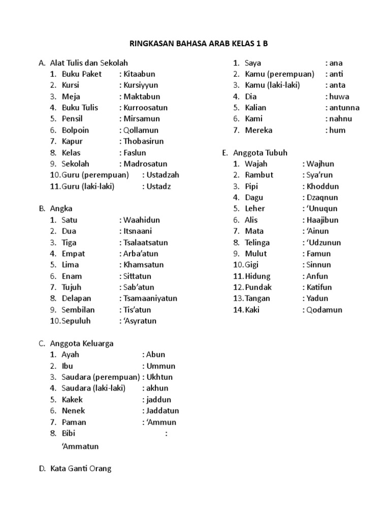 Nenek Dalam Bahasa Arab alkaroman