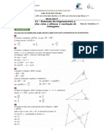 FT 01 - TRI11 - Extensão Da Trigonometria A Ângulos Retos e Ângulos Obtusos Resolução de Triângulos