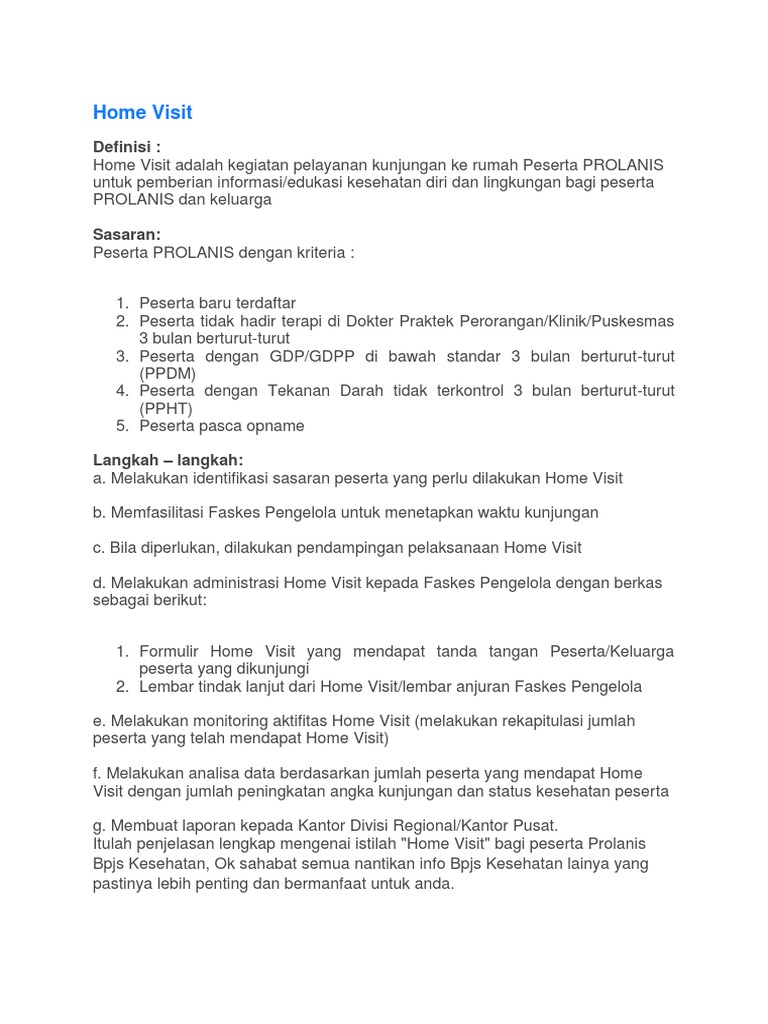 Home Visit Bpjs Pdf