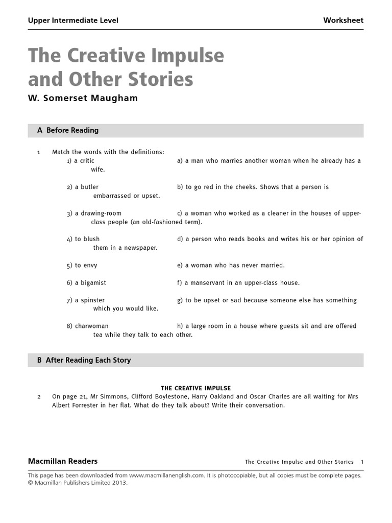The Creative Impulse Worsheet | PDF