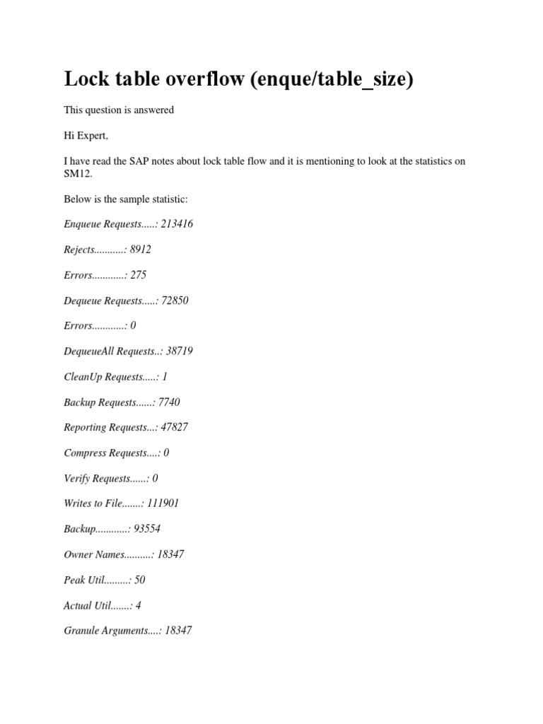Lock Table Overflow PDF