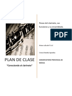 Plan de Clase - Clarinete
