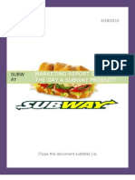 Marketing Report On Subway-Sub of The Day