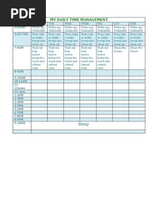 My Daily Time Management
