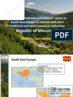 Important Medicinal and Aromatic Plants in South East Europe in Relation With Their Medicinal and Other Industrial Utilization Republic of Macedonia