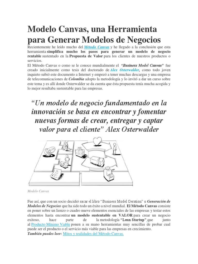 Modelo Canvas | PDF | Distribución (comercial) | Marketing