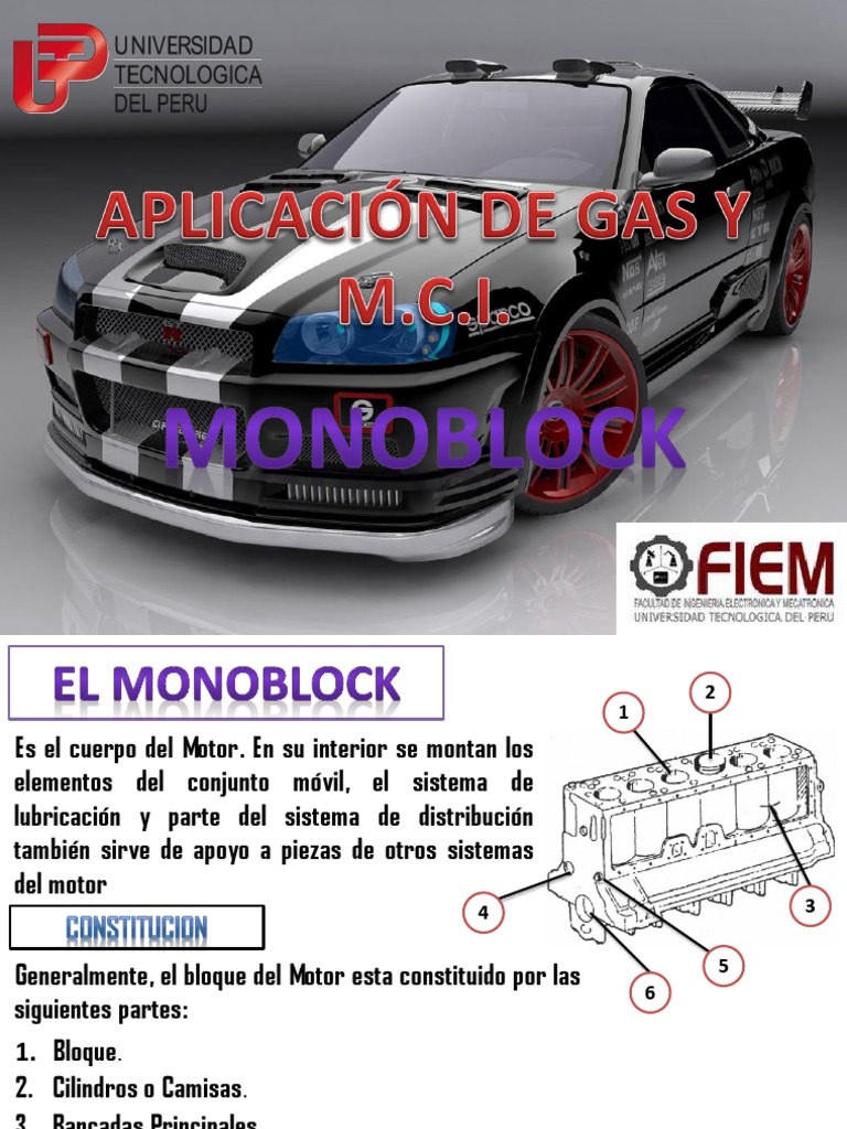 Partes del Monoblock del Motor | PDF | Pistón | Ingeniería mecánica