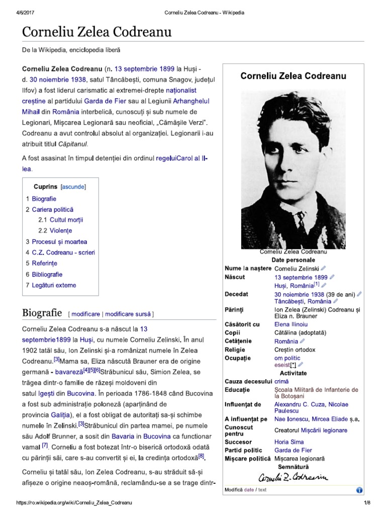 Corneliu Zelea Codreanu - Wikipedia PDF | PDF