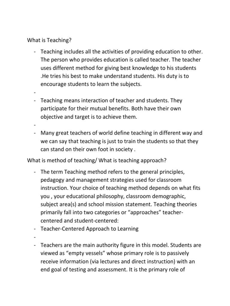 What Is Teaching PDF Teaching Method Inquiry Based Learning