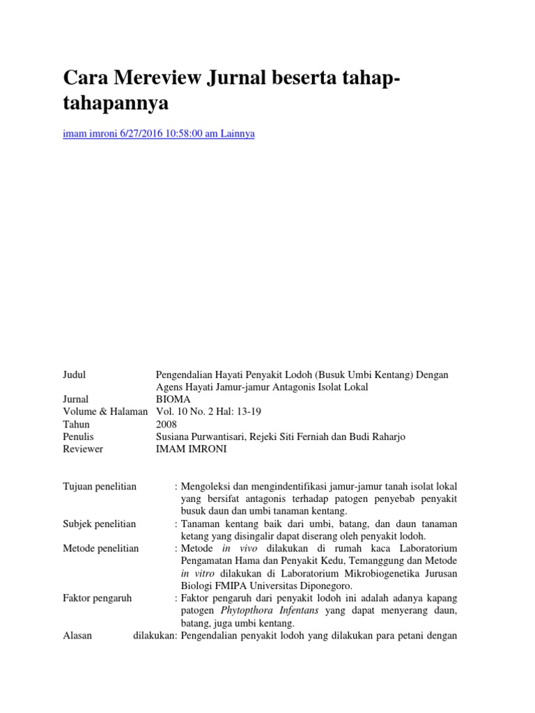 Cara Mereview Jurnal Beserta Tahap