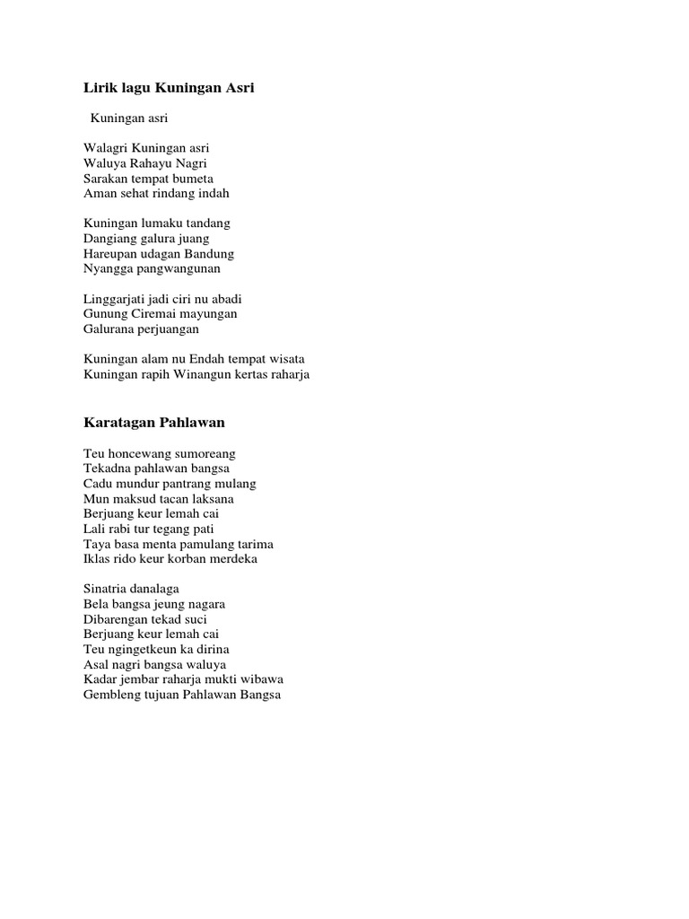 Lirik Lagu Kuningan Asri Pdf