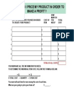 pricing template - worksheet