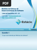 Lista Exercicios Medida AV1 01