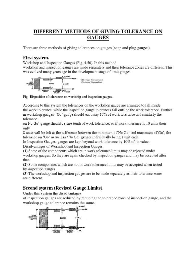 Different Methods of Giving Tolerance On Gauges | PDF | Engineering ...