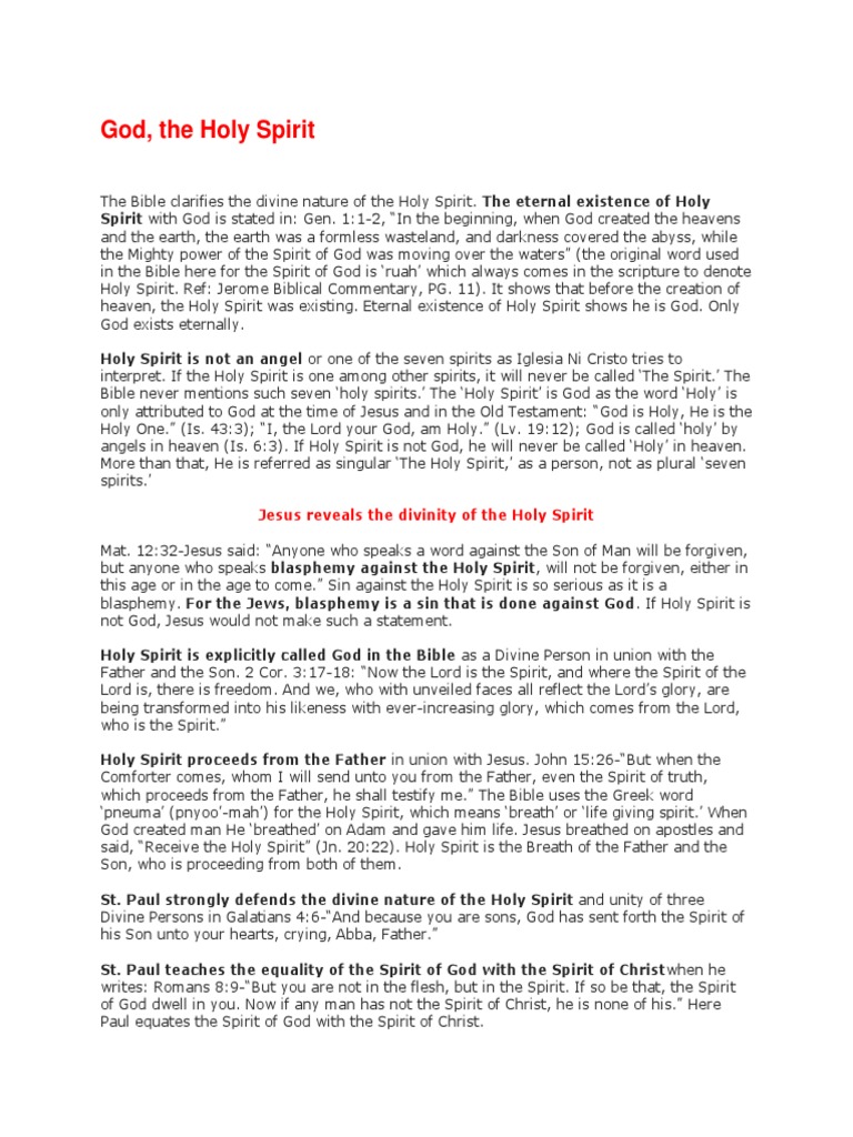God, The Holy Spirit | PDF | Holy Spirit | God