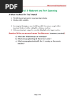 Tutorial 3 - Network and Port Scanning