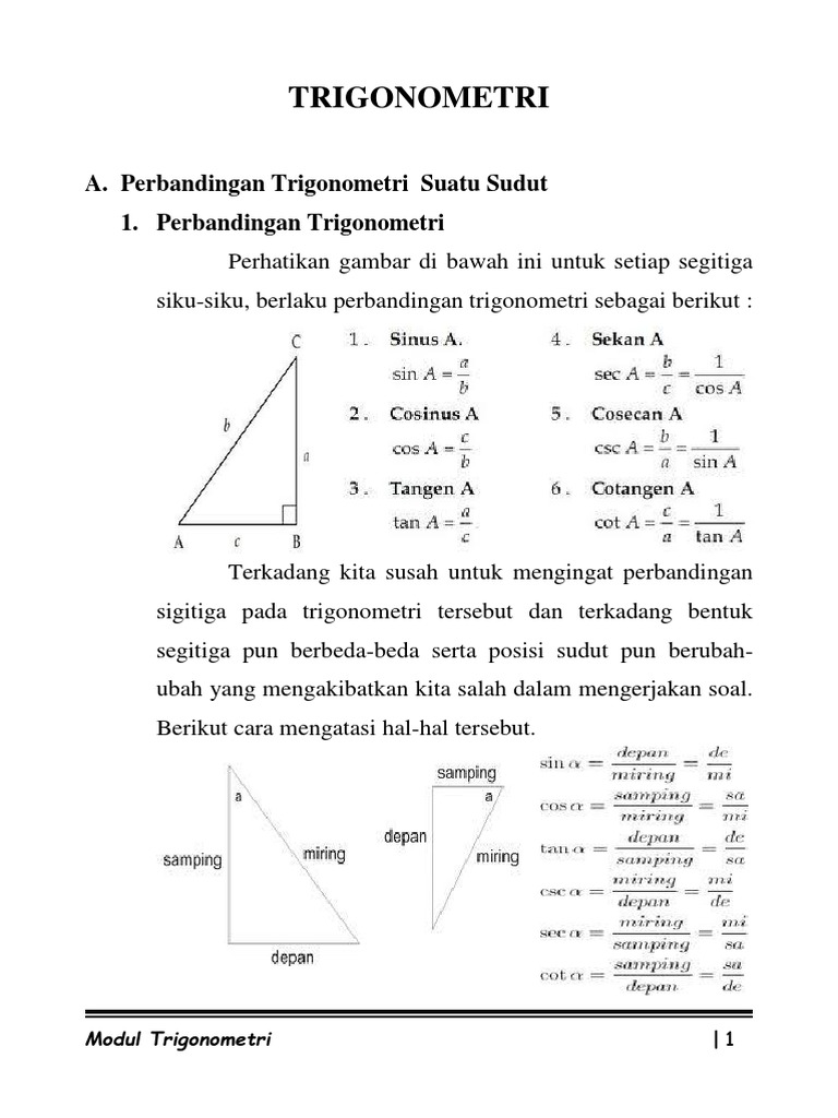 Contoh Soal Perbandingan Trigonometri Pada Segitiga Siku Siku Dapatkan Data