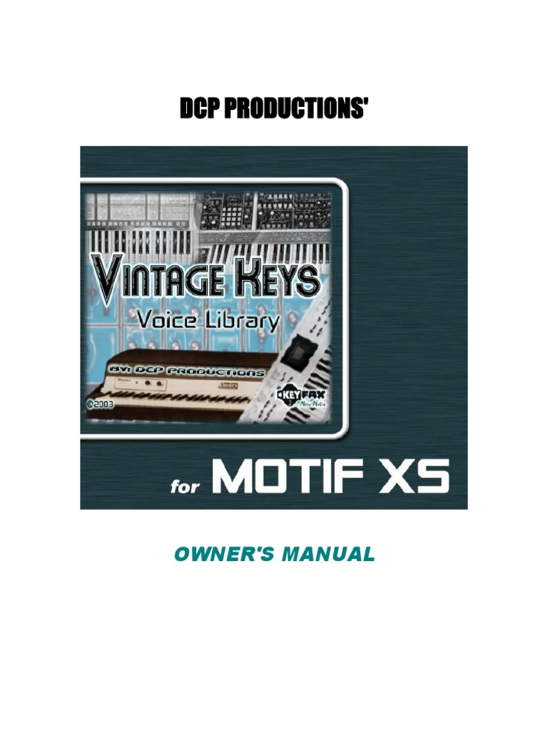 Vintage Keys Sound Library Manual | PDF | Synthesizer | Piano