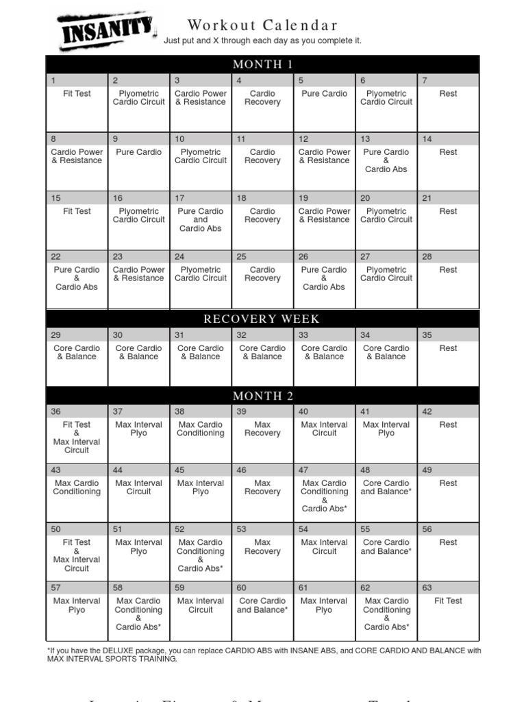 Insanity workout plan discount
