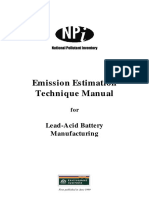 Emission Estimation Technique Manual: Lead-Acid Battery Manufacturing