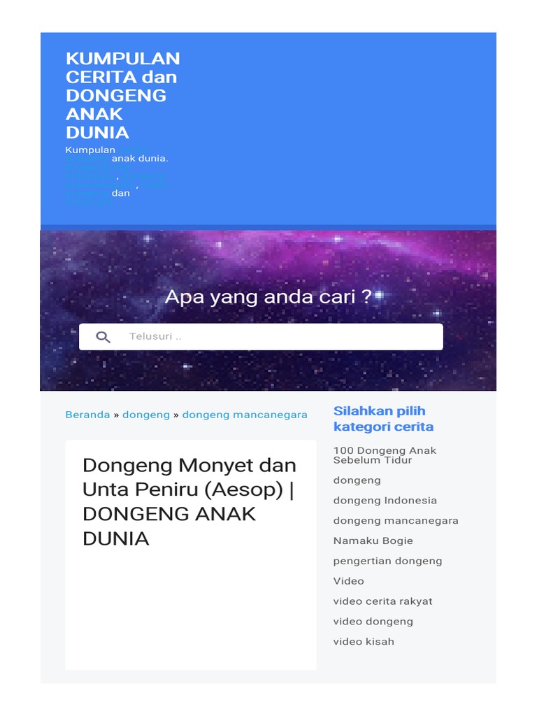 Kumpulan Video Dongeng Anak - Simak Gambar Berikut