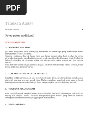 Petua Petua Tradisional Pdf
