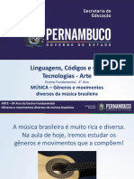 MÚSICA - Gêneros e Movimentos Diversos Da Música Brasileira