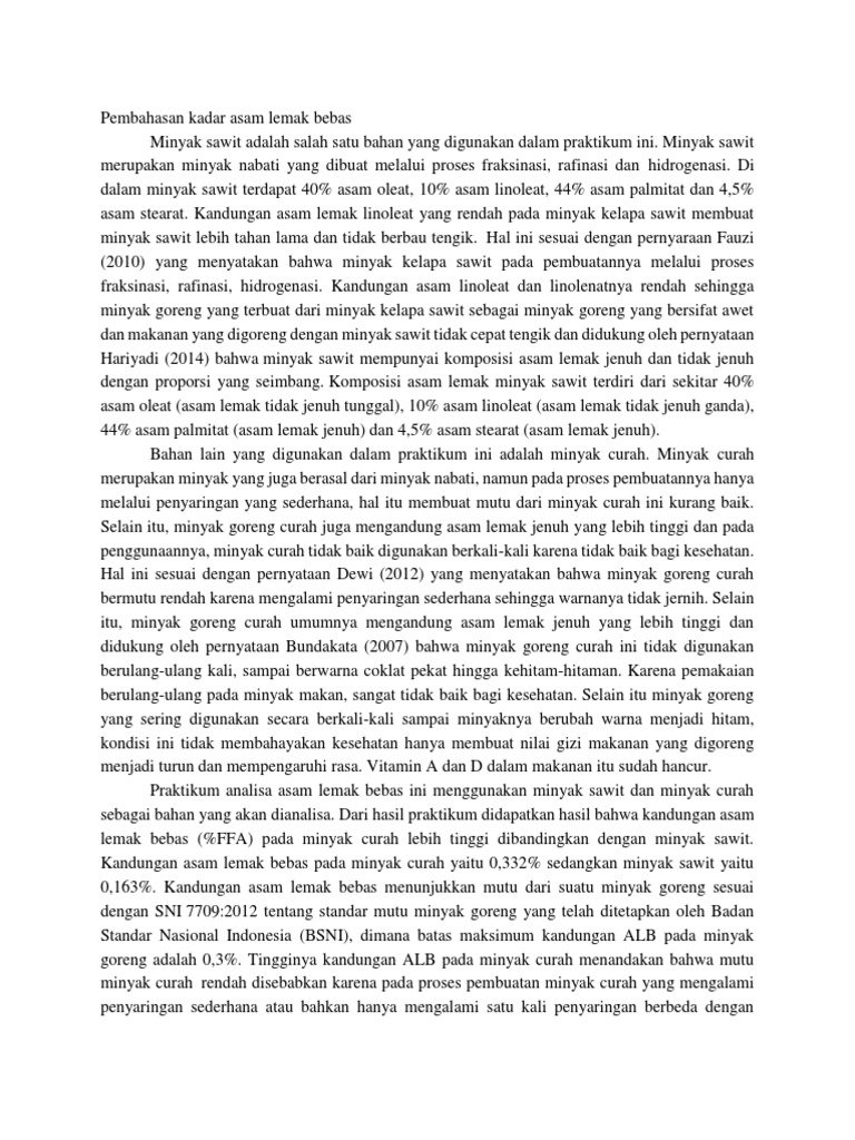 Kadar Asam Lemak Bebas | PDF