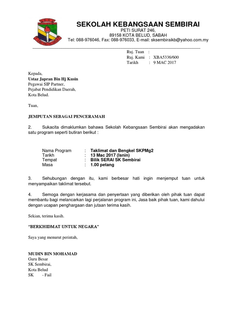 Contoh Surat Mengadakan Ladap