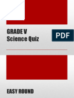 Grade V Science Quiz