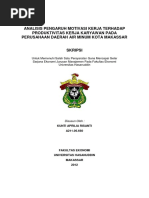 Download skripsi ANALISIS PENGARUH MOTIVASI KERJA TERHADAP PRODUKTIVITAS KERJA KARYAWAN PADA PERUSAHAAN DAERAH AIR MINUM KOTA MAKASSARpdf by Muhammad Roqibun SN360941105 doc pdf
