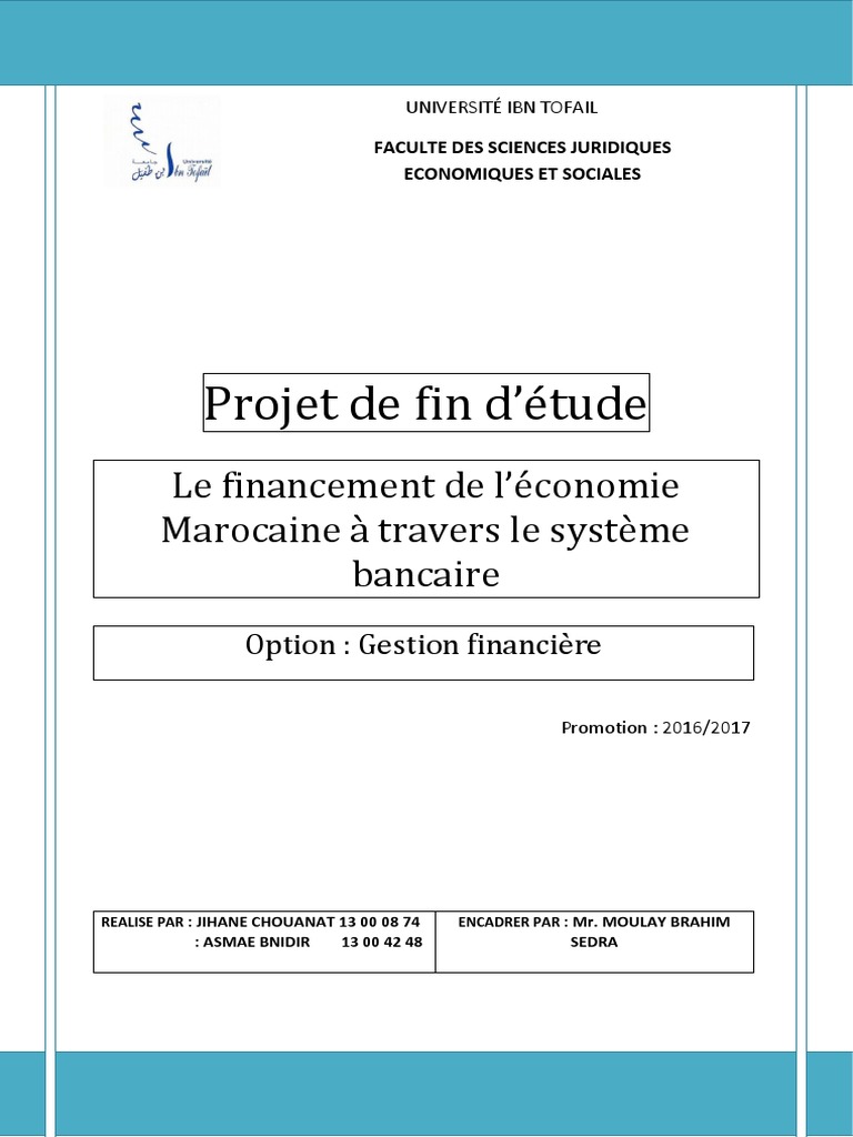 Projet de Fin D'étude  PDF  Banques  Crédit (Finance)