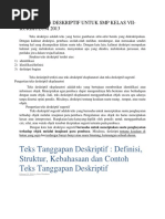 Download MATERI TEKS DESKRIPTIF UNTUK SMP KELAS VIIdocx by Armin SN360943689 doc pdf